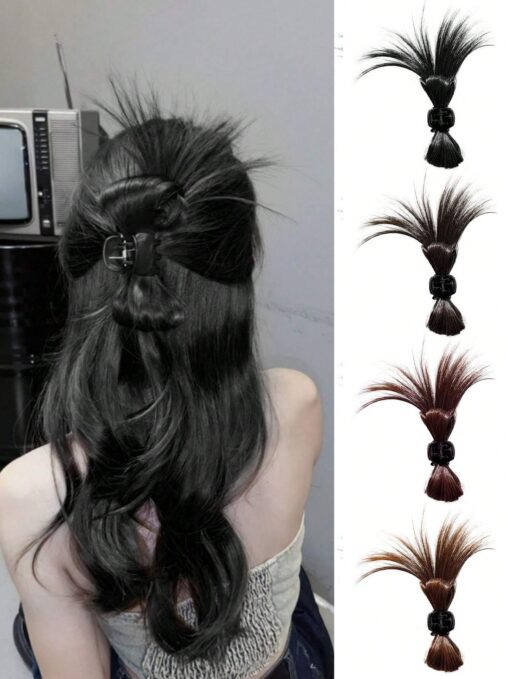 SHEIN Elegant Style Hair Extension Set With Synthetic High Ponytail Hair Clip