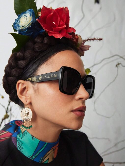 SHEIN Frida Kahlo X SHEIN Transparent Fashion Glasses With Storage Bag