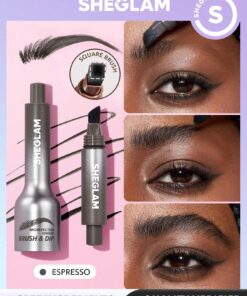 SHEGLAM Brow-Fection Angled Brush & Dip-Espresso Hair-Like Strokes Liquid Eyebrow Gel Pen Easy To Color Long Lasting Quick Drying Natural Shaping Outlining Filling Eyebrow Makeup