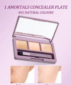 SHEIN Elm Grape Three Colors Concealer Palette, Cover Dark Circles, Blemishes, Acne Scars, Contouring