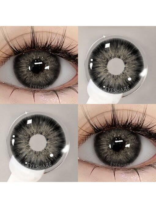 SHEIN 1 Pair Purple Gray Colored Contact Lenses Eye Makeup 14.2mm Yearly Use