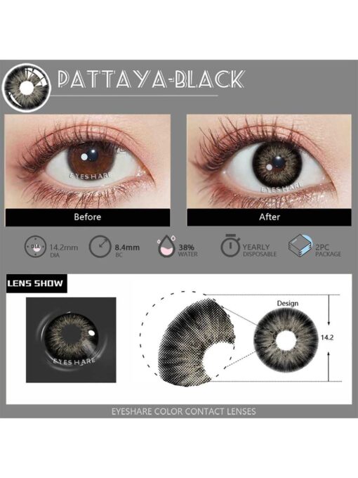 SHEIN 1 Pair Purple Gray Colored Contact Lenses Eye Makeup 14.2mm Yearly Use - Image 4