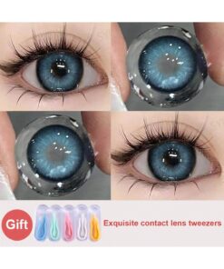 SHEIN 1 Pair Blue Colored Contact Lenses For Yearly Cosmetic Use 14.5mm