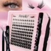 Individual Cluster Lashes 120Pcs Segmented Individual False Eyelashes Extension Kit With Lash Bond And Seal Eyelash Tweezers For Cluster Lashes