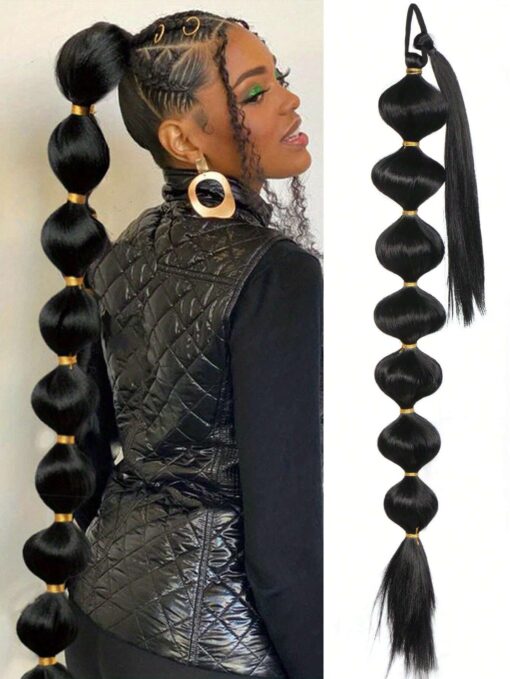 SHEIN One Lantern Bubble Ponytail Twisted Natural Braid Hair Extension Headband