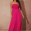 SHEIN SXY Solid Wide Leg Tube Jumpsuit