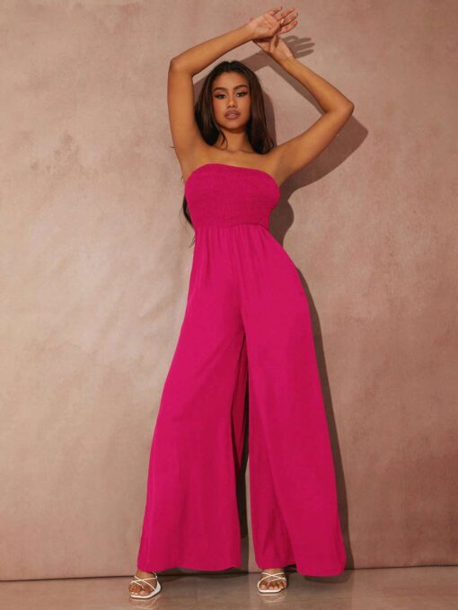 SHEIN SXY Solid Wide Leg Tube Jumpsuit - Image 3