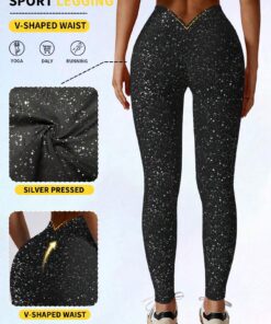 SHEIN Colorful Fabric V-Waist Sports Leggings