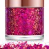 SHEIN 1pc Pink-purple Chameleon Body Glitter Gel For Makeup, Suitable For Face, Hair, Eyes, Lips, Body