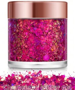 SHEIN 1pc Pink-purple Chameleon Body Glitter Gel For Makeup, Suitable For Face, Hair, Eyes, Lips, Body