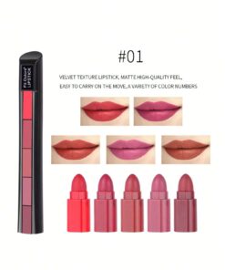 SHEIN Matte 5-Color Lipstick Kit,Mist Velvet Highly Pigmented Non-Stick