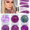 8pcs/Set (1 Jar Of 6 Colors Glitter Gel + 2 Applicator Brushes