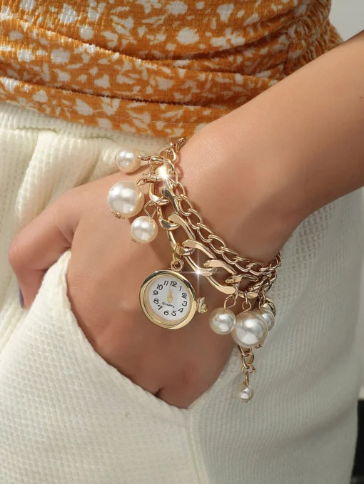 SHEIN Chain Bracelet Design Quartz Watch