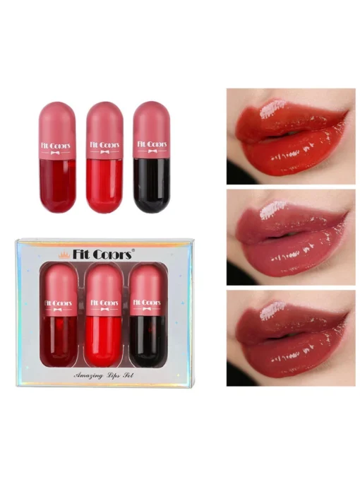 SHEIN Color Changing Lip Gloss Set, 3Pcs Lip Liquid