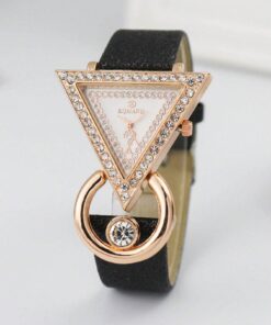 shein Rinnandy Rhinestone Decor Triangle Pointer Quartz Watch