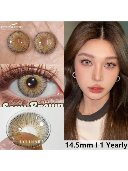 SHEIN 1 Pair VIENNA Soft Color Contact Lens For Eyes Beauty Eye Makeup Cosmetic Lens Yearly Disposable 14.5mm - Image 3