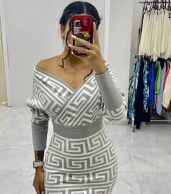 Zigzag sweater dress