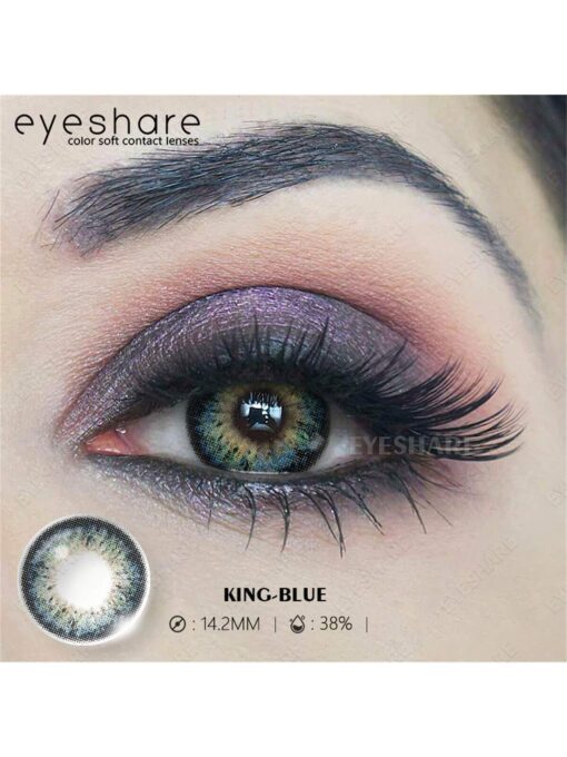 SHEIN 1pc Gray Enlargement Hema Natural Yearly Disposable Colored Contact Lenses With Big Diameter For Dating Or Daily Wear Blue Lenses - Image 3