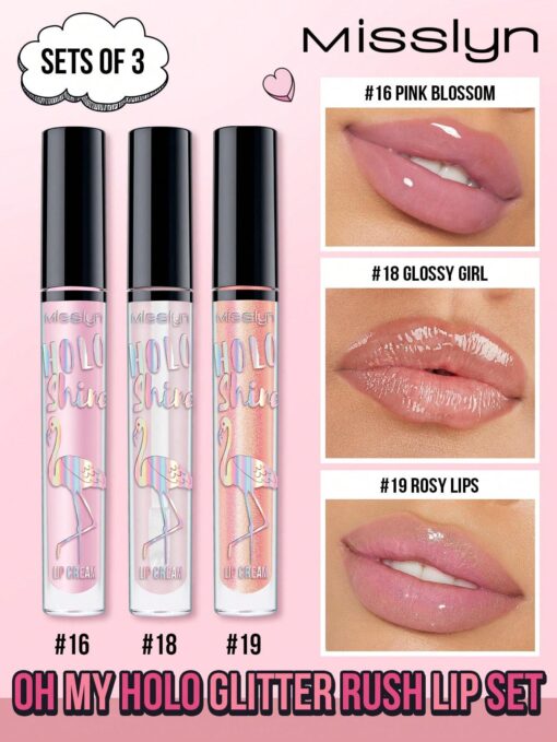 SHINE LIP CREAM, Lip Gloss, Water Gloss Lip Glaze Lip Gloss Lip Makeup Set. Non-Sticky, High Shine, Cream & Pearl Finishes