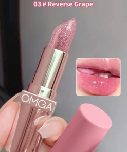 SHEIN OMGA Single Moisturizing Long-Lasting Non-Stick Cup Color-Changing Lipstick With Fine Glitter Lip Care Anti-Chapping Moisturizing Lip Plumper