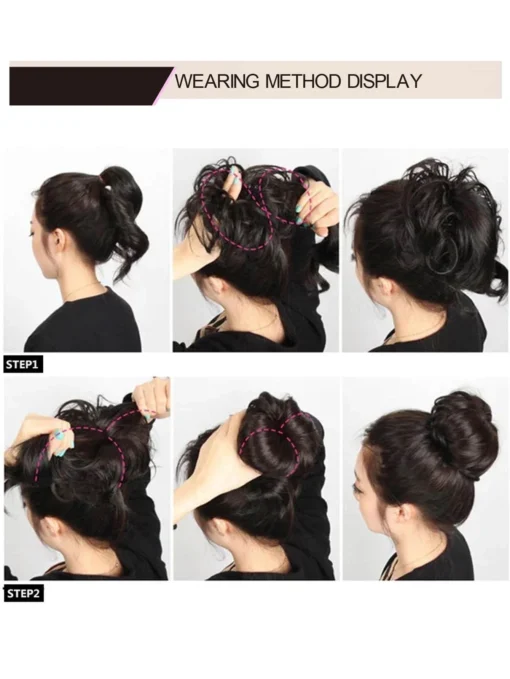 SHEIN 2pcs Curly Synthetic Hair Bun - Image 4