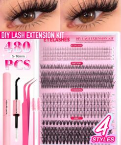 SHEIN 480PCS Individual Lash Clusters Multi-Type Natural Look 4 Styles Lash