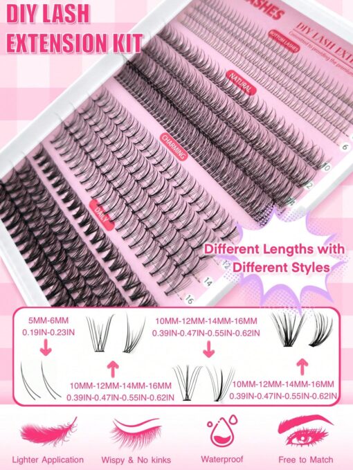 SHEIN 480PCS Individual Lash Clusters Multi-Type Natural Look 4 Styles Lash - Image 2