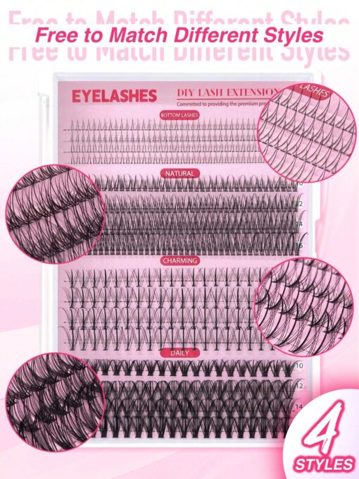 SHEIN 480PCS Individual Lash Clusters Multi-Type Natural Look 4 Styles Lash - Image 3