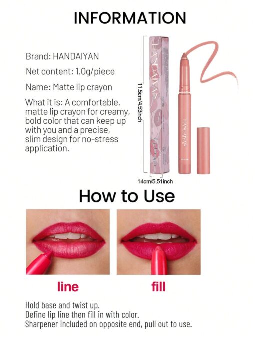 SHEIN HANDAIYAN Matte Lipstick Pen,1G Long-Lasting Wear Non-Stick Cup #08 - Image 4