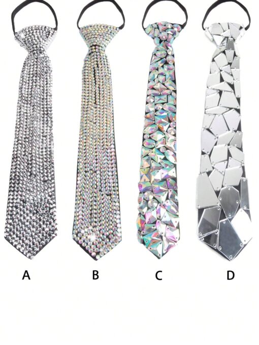 SHEIN Glitter Rhinestone Tie Is Great For Weddings