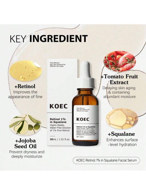 SHEIN KOEC Retinol 1% In Squalane Facial Serum 30ml For Anti-Aging And Skin Smoothing - Image 3