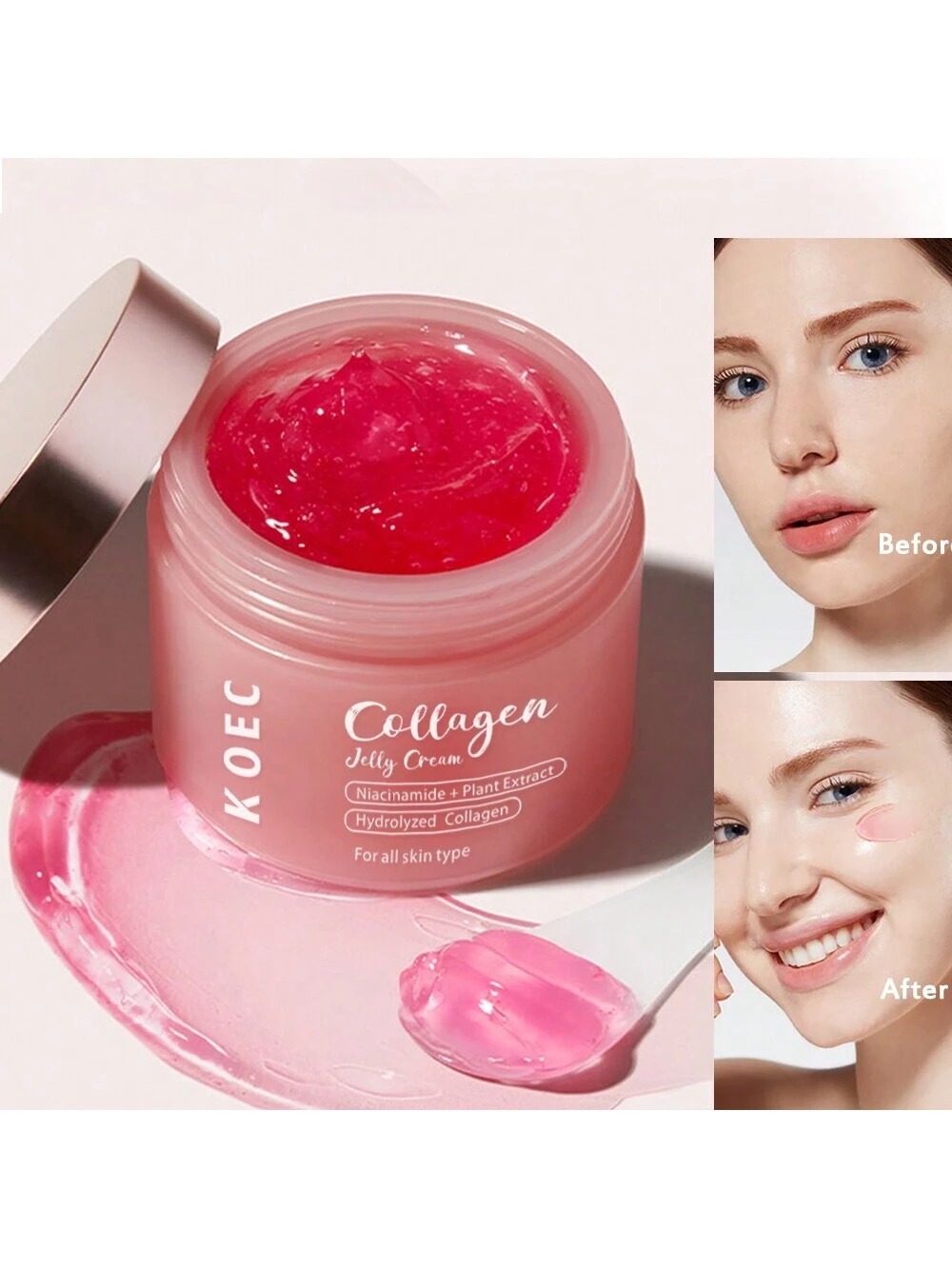 KOEC Collagen Niacinamide Gel Cream, Moisturizing and Activating Skin Cream