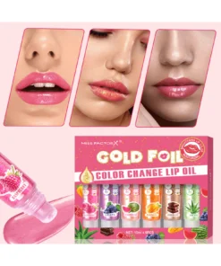 SHEIN MISS FACTORX 6pcs Gift Set Magic Color Changing Gold Lip Oil 15ml 24H Moisturizing