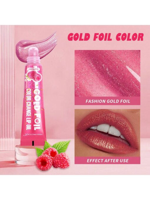 SHEIN MISS FACTORX 6pcs Gift Set Magic Color Changing Gold Lip Oil 15ml 24H Moisturizing - Image 3