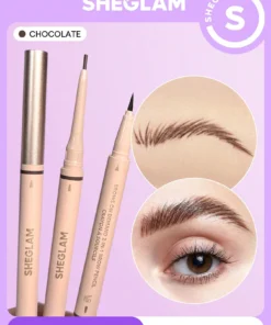 SHEGLAM Brows On Demand 2-In-1 Brow Pencil - Chocolate Waterproof Liquid