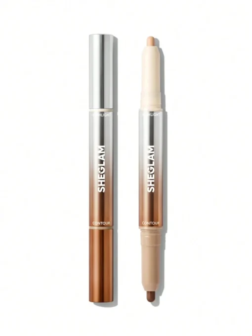 SHEGLAM Fine Line 2-In-1 Nose Contour & Highlight Pen-Chestnut Bronzer Stick - Image 4