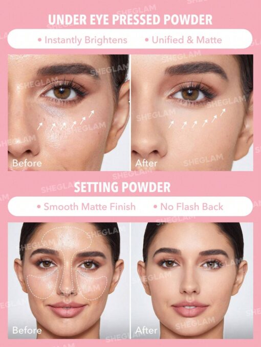 SHEGLAM Insta-Ready Face & Under Eye Setting Powder Duo-Bubblegum - Image 3