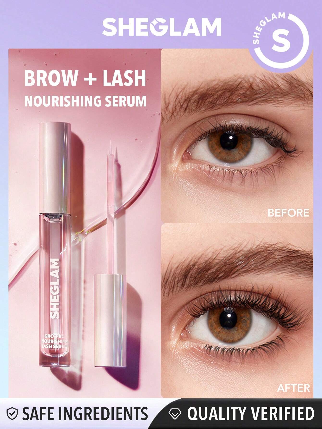 SHEGLAM Gro-Pro Nourishing Lash Serum Clear Brow Serum Easy