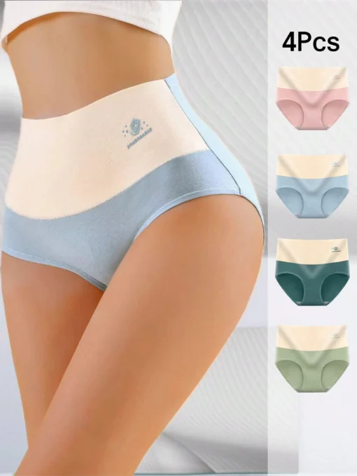 SHEIN 4pcs Women’s High Waist Antibacterial Graphene Crotch Triangle Panties