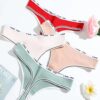 SHEIN 4pcs Women's Letter Waist Sexy Thongs Breathable