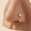 SHEIN Attractive & Personalized Simple Y2K Style Rivet Stainless Steel Nose Ring