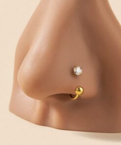 SHEIN Attractive & Personalized Simple Y2K Style Rivet Stainless Steel Nose Ring