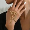 SHEIN Fashionable Golden Geometric Wrap Palm Bracelet