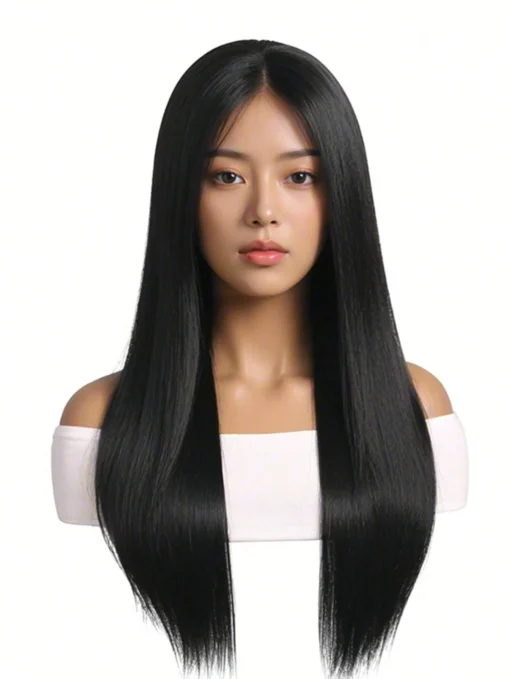 SHEIN  Long Straight Black Wig With Bangs - Image 3